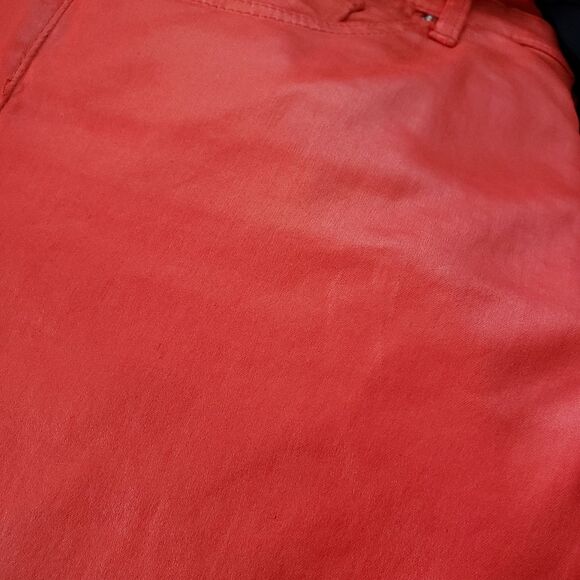Rare! Walter Baker 100% Lamb Stretch Leather Skinny Jeans Red Orange Size Medium - Picture 10 of 12